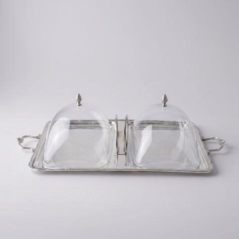 Two-Sectional Tray with Handles