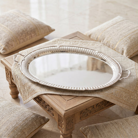 English Oval Serving Tray with Handles