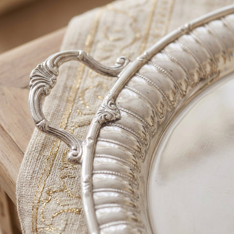 English Oval Serving Tray with Handles
