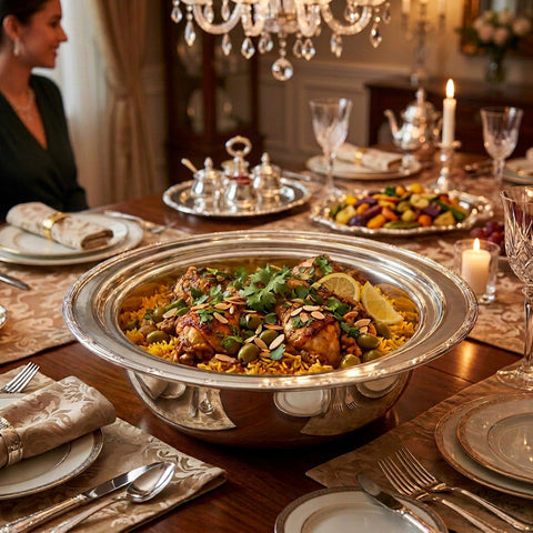 Covered Ruban-Croisé Deep Serving Dish