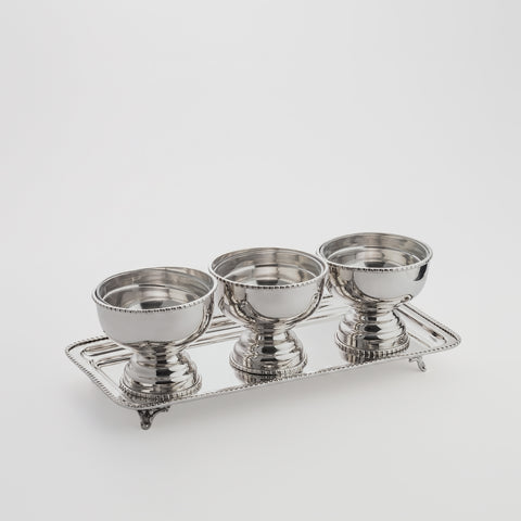 Serving Chocolate & Nuts Set with Footed Bowls