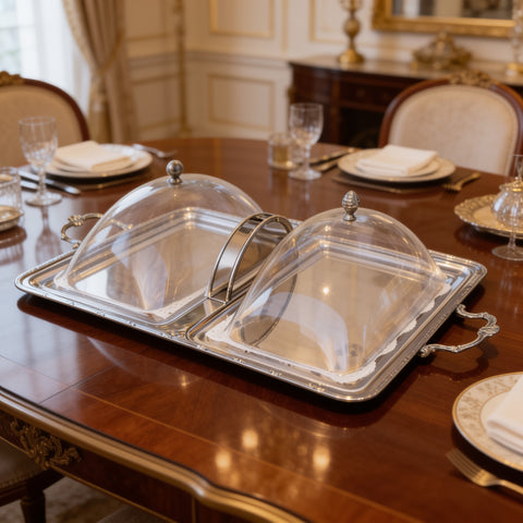 Two-Sectional Tray with Handles