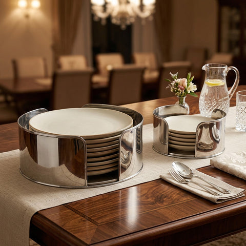 Ruban-croisé Plate Holder Set