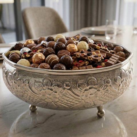 Footed Hammered Bowl