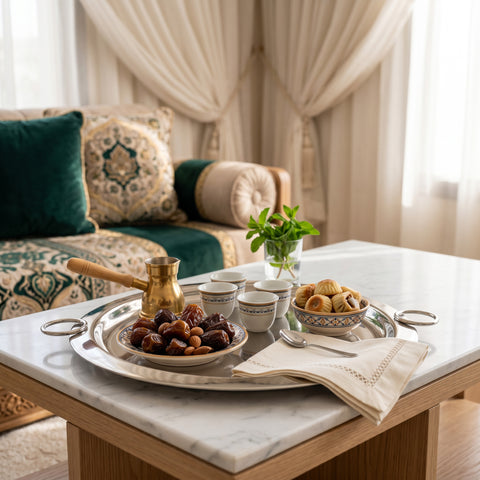 Modern Rounded Serving Tray with Handles