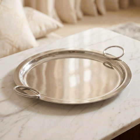 Modern Rounded Serving Tray with Handles