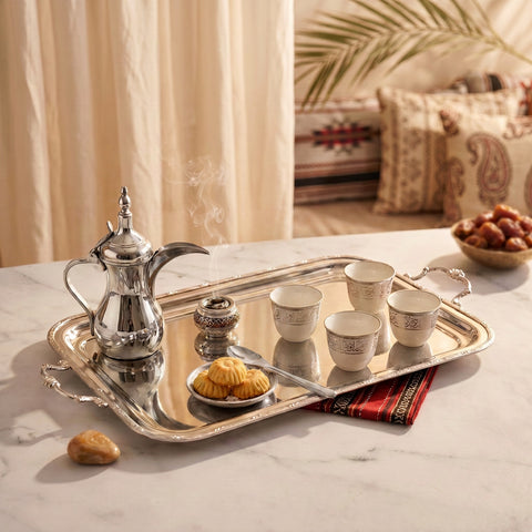Ruban-croisé Rectangular Serving Tray with Handles
