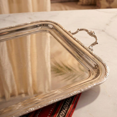 Ruban-croisé Rectangular Serving Tray with Handles