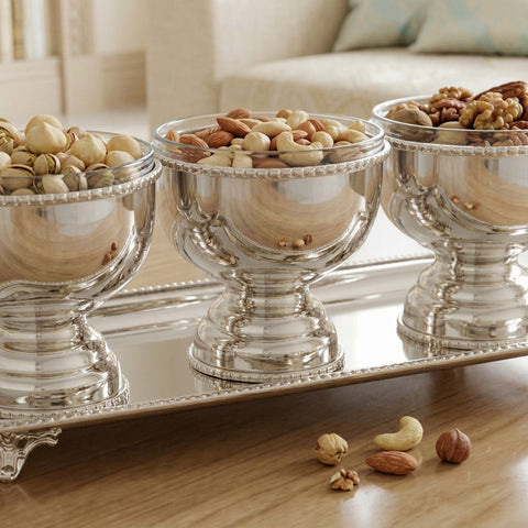 Serving Chocolate & Nuts Set with Footed Bowls