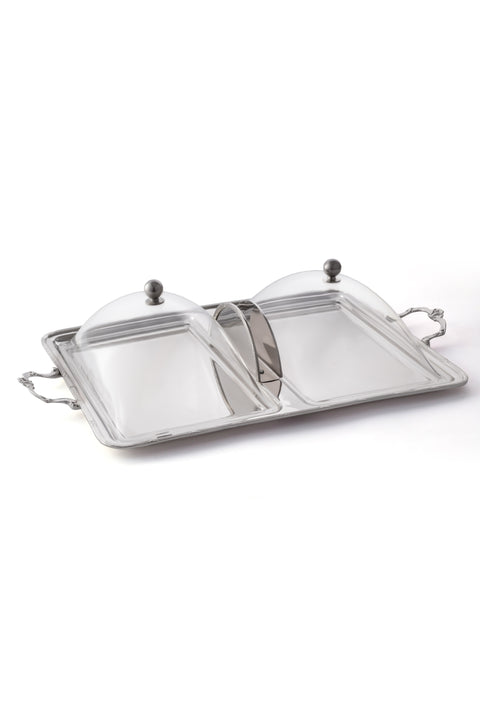 Two-Sectional Tray with Handles