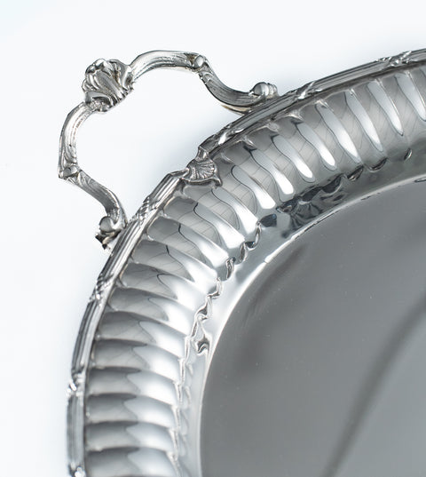 English Oval Serving Tray with Handles
