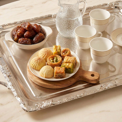 Elegance Rectangular Serving Tray with Handles