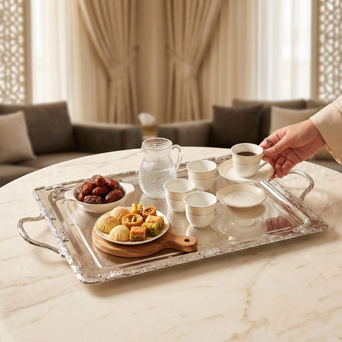 Elegance Rectangular Serving Tray with Handles